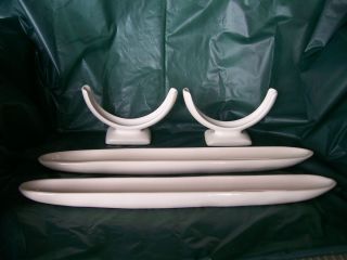 Lee Pup McCarty Pottery Carnevale Olive Boats w 2 other table items