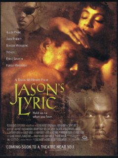 1994 Jasons Lyric Movie Promo Print Jada Pinkett Ad
