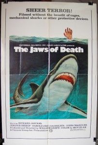  THE JAWS OF DEATH Original Movie Poster RICHARD JAECKEL SHARK HORROR