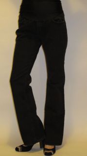 James Cured Jeans Stretch Black Denim Flare Maternity Pant 32 x 33