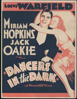  Art Deco Silkscr Film Poster 20x26 in Jack Oakie Miriam Hopkins