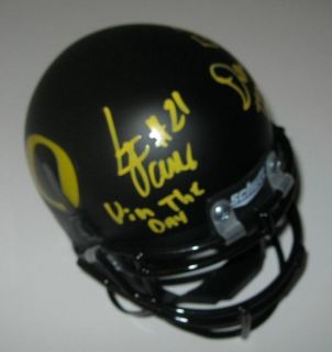 LaMichael James Darron Thomas Autographed Mini Helmet PSA Oregon Ducks