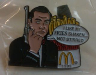 McDonalds James Bond Pin Favorite Fry Sayin 1999 NIP