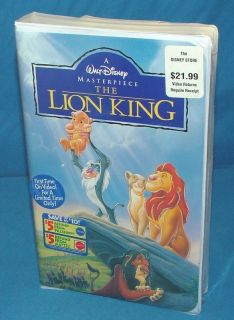 The Lion King Disney Masterpiece Collection VHS 1995 New 765362977031
