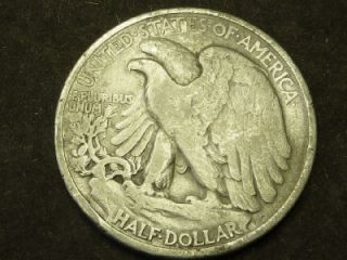 Here is a 1934 Walking Liberty half dollar. The coin has been