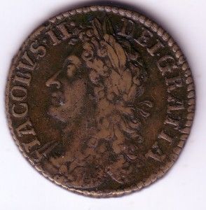 Coin Ireland 1689 James II Gunmoney Half Crown VF