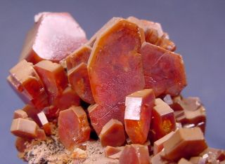Very Fine Large Fire Red Vanadinite Crystals