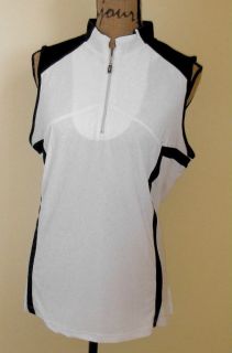 DKNY by Jamie Sadock Sleeveless Pure White Golf Shirt Top x Large