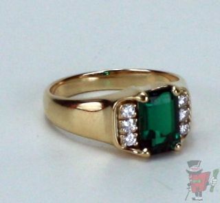 James Avery 18K Gold Barcelona Ring w Emerald Size 8