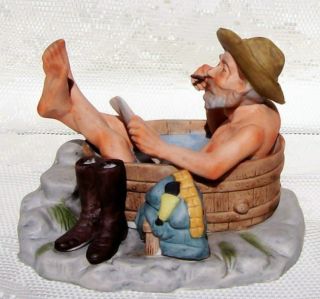 Old Miner Cowboy Western Figurine Porcelain