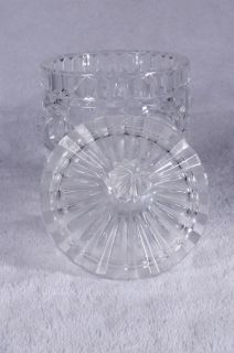 Clear Glass Jar with Lid Cut Glass Design