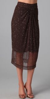 alice + olivia Lacey Draped Sequin Skirt