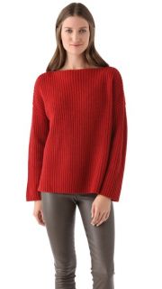 Vince Ribbed Boat Neck Sweater