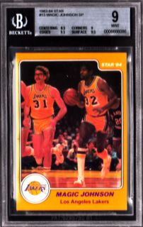 1983 84 Star 13 Magic Johnson SP BGS 9 Lakers