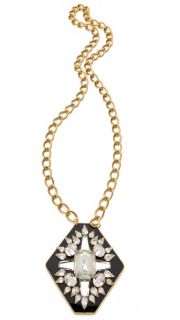 Sandy Hyun Long Crystal Pendant Necklace