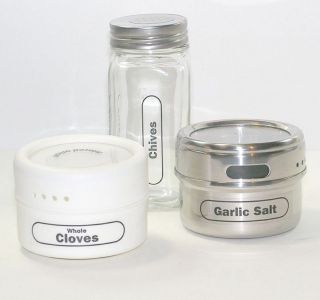 96 Clear Labels Use on Stainless Poly Glass Spice Jars