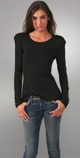 Torn by Ronny Kobo Jayne Long Sleeve T Shirt with Shoulder Pads