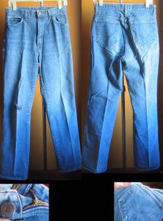  Vintage 1970s Mens Trashed Hippie Denim Bootcut Jeans USA Fade