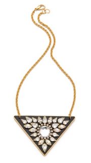Sandy Hyun Crystal Triangle Pendant Necklace