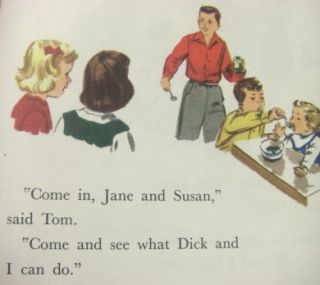  grade. Dick and Jane are in the book but are not main characters