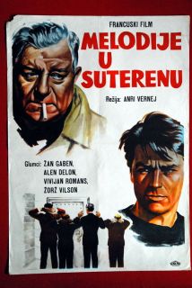 Big Snatch Alain Delon Jean Gabin 1963 RARE EXYU Movie Poster