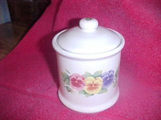 Corelle Jay Import Pansy Summer Blush Tea Canister PC