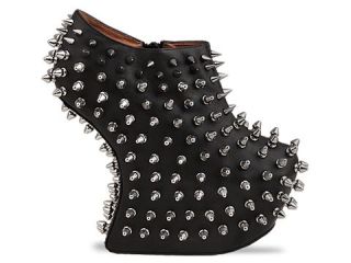 New Jeffrey Campbell Shadow Stud Spike Size 7 5 Leather Black Silver $