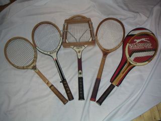  Old Vintage Wood Tennis Racket SNG Slazenger Jelineks Marvel