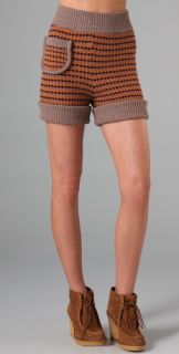 See by Chloe Striped Knit Shorts