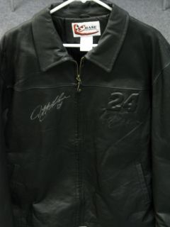 Autographed Jeff Gordon Black Leather Jacket