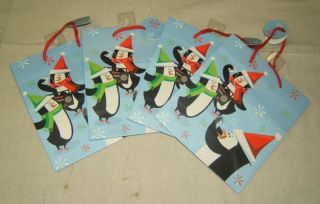 Gift Bags Lot of 4 Penguins Jeanmarie Creations