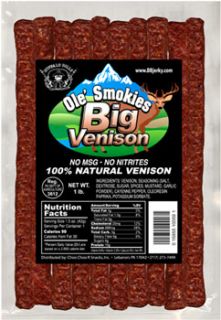  Big venison Ole Smokies 100 venison Sticks 1 lb Bag Jerky