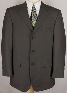 44R Jeffrey Banks Olive Green Blue Windowpane Sport Coat Jacket Suit