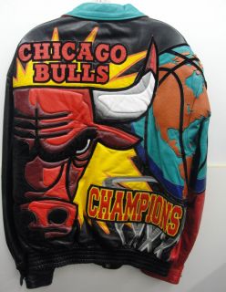 Chicago Bulls Real Leather Jeff Hamilton Jacket Finals Champions