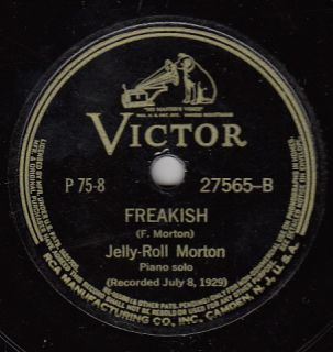 Jelly Roll Morton Victor 27565 Freakish Seattle Hunch Jazz 78 VG VG