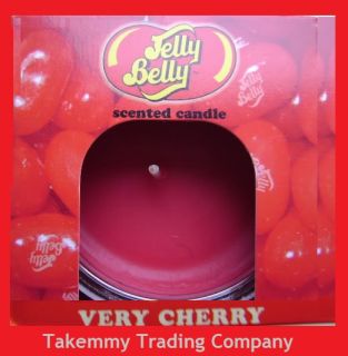 Jelly Belly Jelly Bean Scented Glass Jar Wax Candle 3 0z Very Cherry