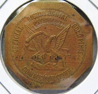 California Bicentennial Gold Piece Medal Token