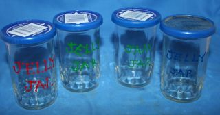 Jelly Cheese Juice Jars Beverage Glasses Set of Four