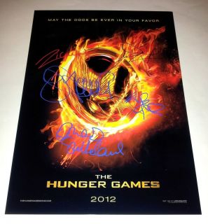  Games PP Signed 12x8 Poster Jennifer Lawrence Josh Hutcherson