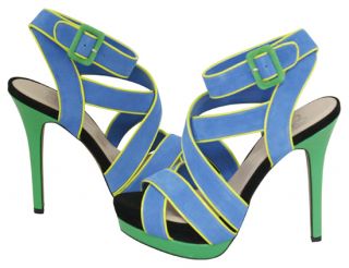 Jessica Simpson Evangela Atlantic Blue Strappy Sandals Shoes 7 New