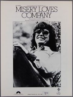 Misery Loves Company Jerry Reed Ronnie Milsap 1980 Sheet Music Bronco