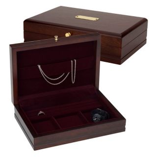 Handcrafted Mahogany Wooden Jewelry Box Chest Case Storage Organizer