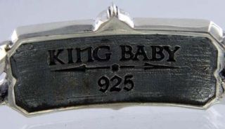 King Baby Studios Relic Fleur de Lis ID Bracelet Silver