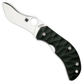 Spyderco Jens Anso Zulu G 10 Handle Plain Edge Black Folding Knife