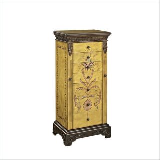  Furniture MasterPC Distressed Antique Parchment Finish Jewelry Armoire