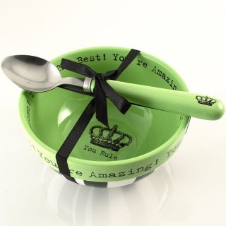 Our Name Is Mud by Lorrie Veasey You Rule Bowl and Spoon Set 4020646