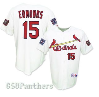 Jim Edmonds 2006 St Louis Cardinals World Series Home Jersey Sz M 2XL