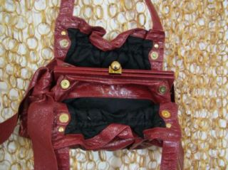 Jill Stuart Gorgeous Lamb Leather Red Small Shoulder Purse Handbag