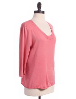 Jill Solid 3 4 Sleeve Sweater Sz M Top Pink Knit Shirt