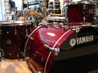 Yamaha Maple Custom Absolute 4pc Kit 12 16 22 14x6 5 Snare Cherry Red